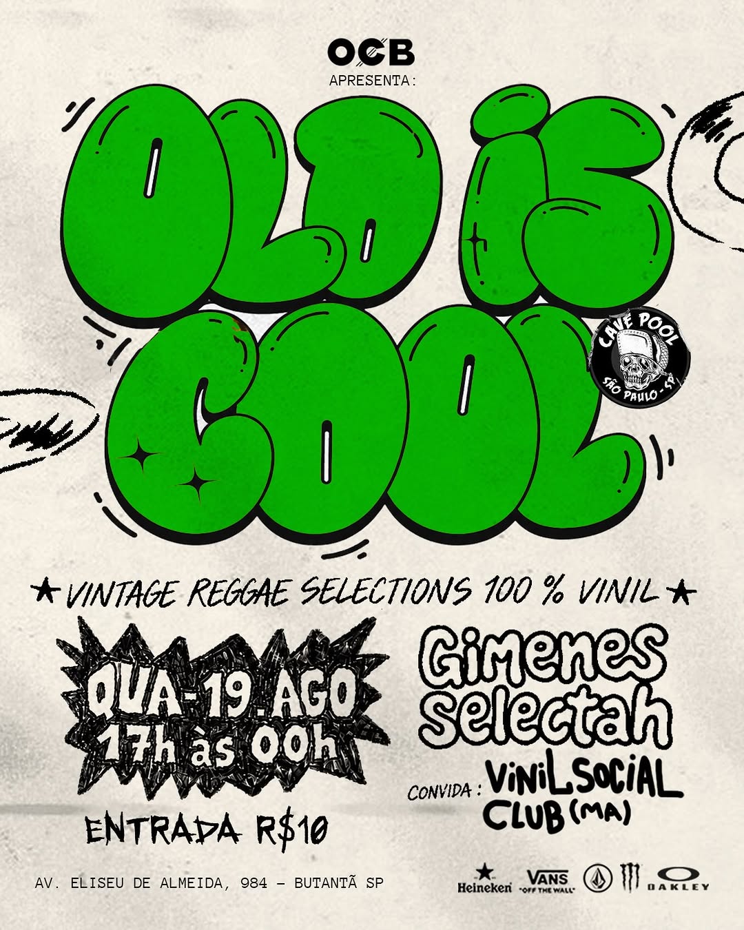 Quarta de Old Is Cool 🇯🇲 Vintage Reggae Selections 100% vinil Host @gimenesselectah_ convida @vin...